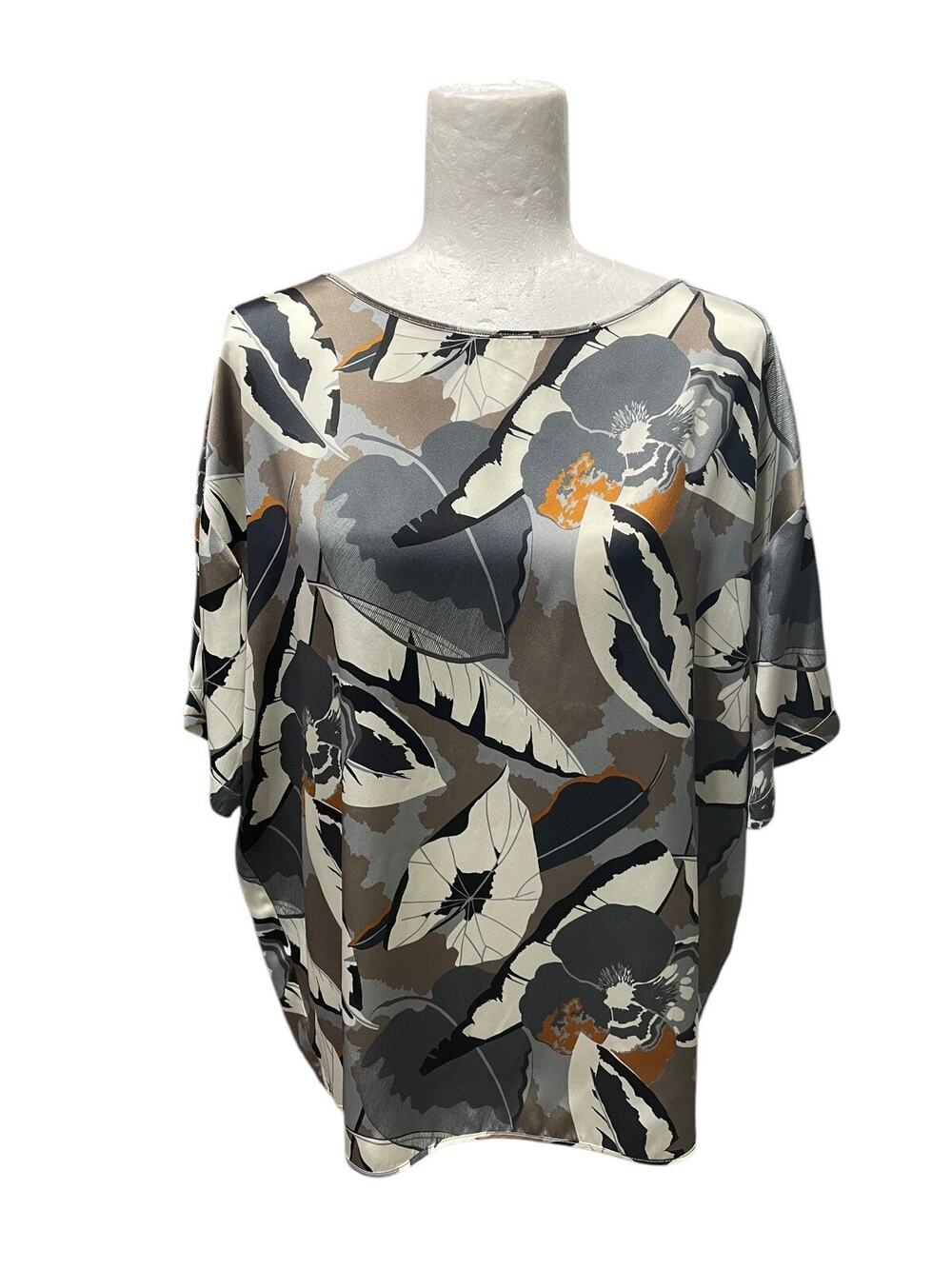 Fabiana Filippi Silk Abstract Print Handkerchief Blouse Size US Large